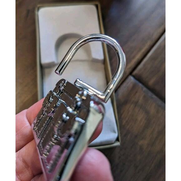 Cute Stainless Steel Hand Bag Purse Charm Key Chain Silver-T Ring Keychain New - Picture 4 of 4